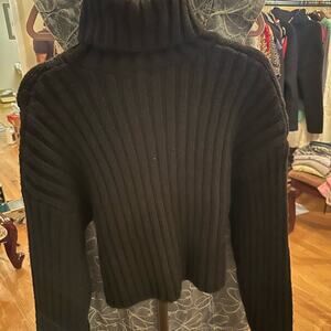 Topshop Black Ribbed Turtleneck Sweater